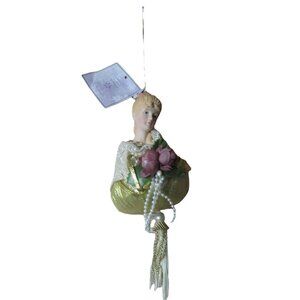 Believe in Vintage Porcelain Doll Head & Ball with Tassel Christmas Ornament
